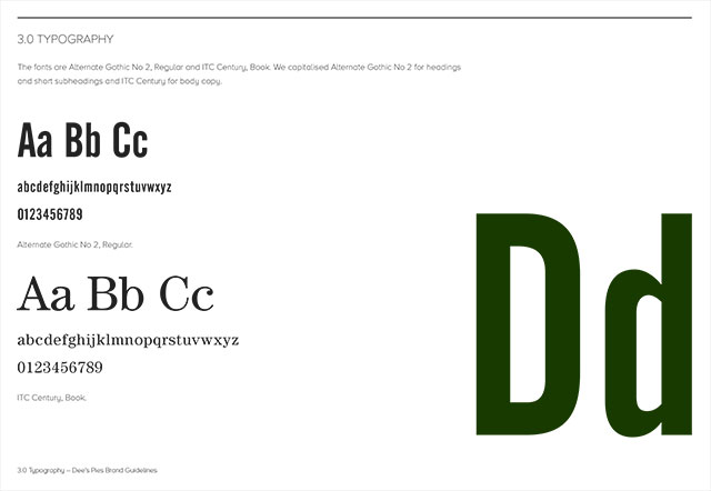 Dee's Pies Branding Guidelines – Typography